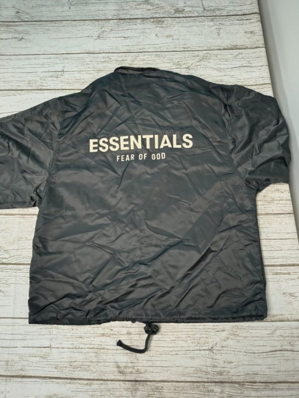Fear Of God Essentials Black Coaches Jacket Size Medium